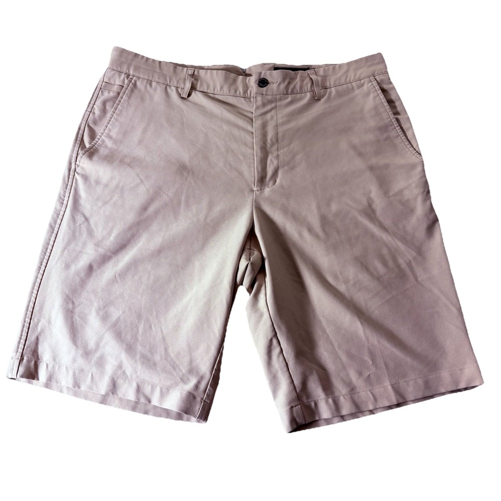 Dunning Golf Shorts Men's 34 Khaki Chino Performance Casual Preppy Stretch Beige